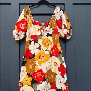 Billabong Floral Puff Sleeve Dress